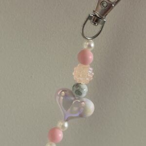 Roze hartjes sleutelhanger