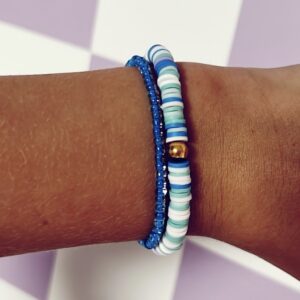 Set van 2 blauwe armbandjes